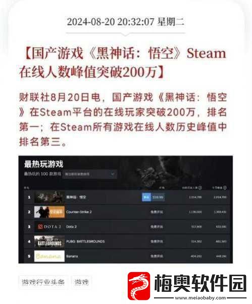 黑神话-悟空销量火爆-WeGame平台或已近百万大关！