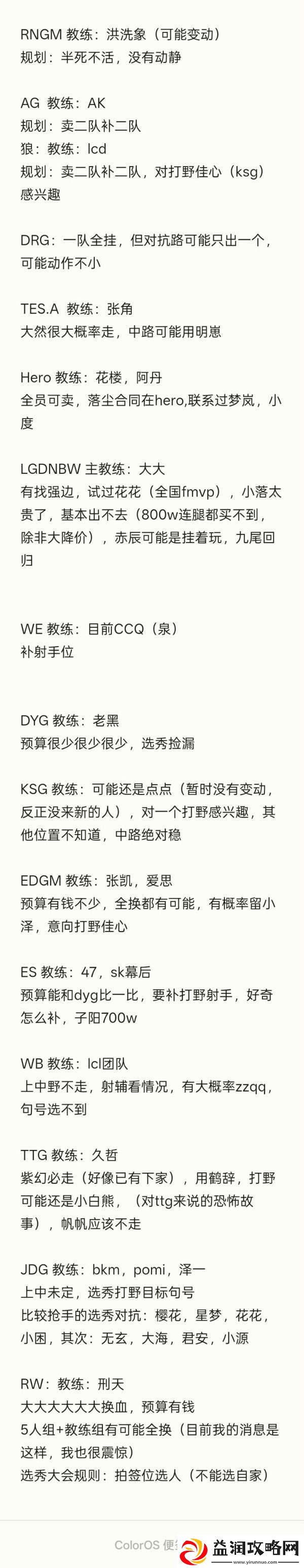 瓜主爆料WB上中野不走-RW侠五人组加教练都可能会动